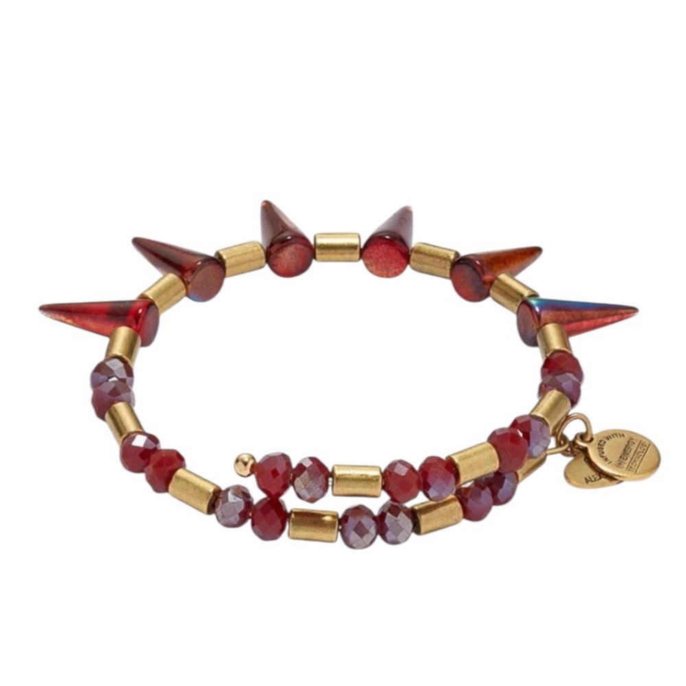 Alex & Ani Red Spiked Wrap Bracelet